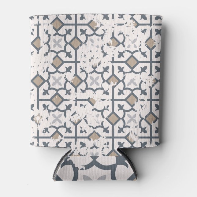 Patchwork Past: Vintage Attrition Effect Can Cooler (Front)