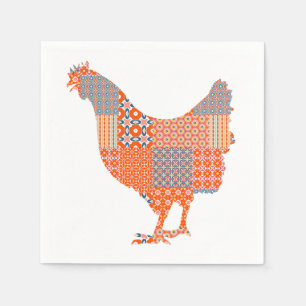 Patchwork Pattern Chicken Farm Animal Napkin