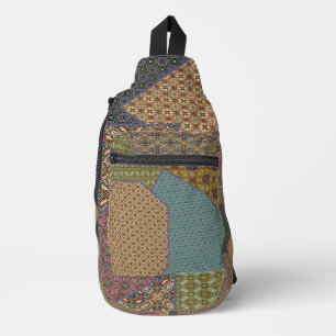 Patchwork pattern cross body bag