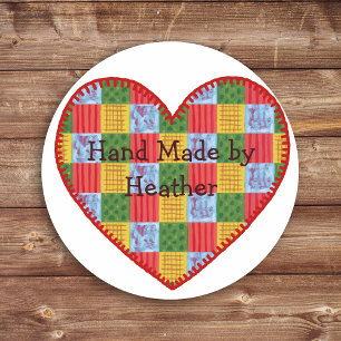 Patchwork Pattern Hand Made Label
