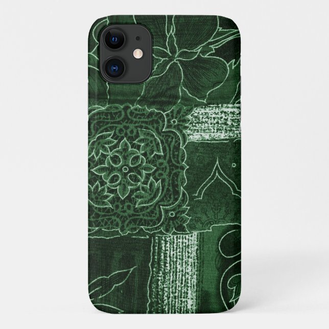 Patchwork Pattern, Patchwork Background, Green Case-Mate iPhone Case (Back)