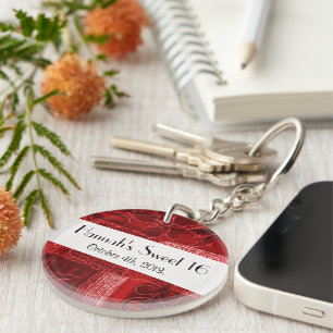 Patchwork Pattern, Patchwork Background, Sweet 16 Keychain