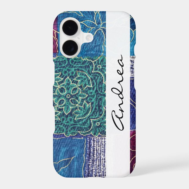 Patchwork Pattern, Patchwork Background, Your Name (Back)
