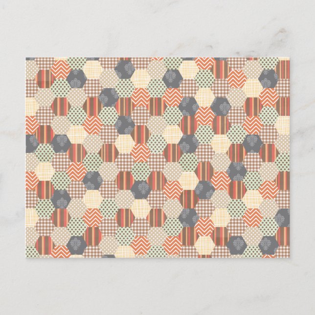 Patchwork Pentagon Pattern Postcard (Front)