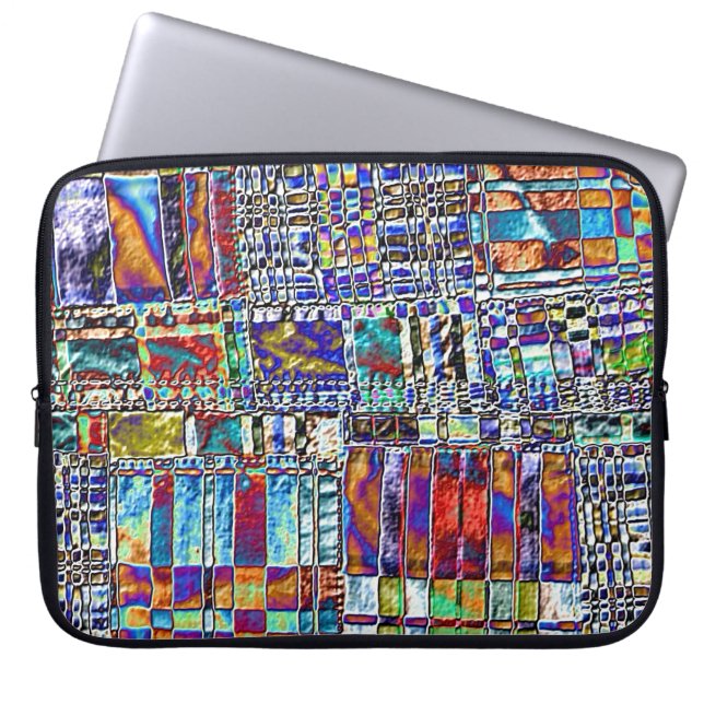 Patchwork Plaid Laptop Sleeve (Front)
