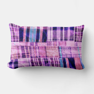 Patchwork Plaid Lumbar Pillow