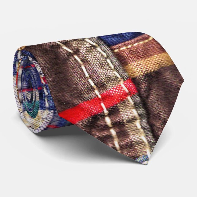 Patchwork Plaid / Tartan Tie (Rolled)