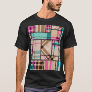 Patchwork Plaid, Vintage Seamless Background. T-Shirt