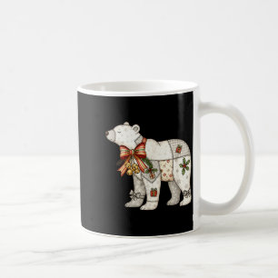 Patchwork Polar Bear Cute Christmas Quilt Coffee Mug