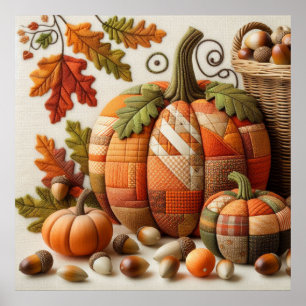 Patchwork Pumpkin Poster