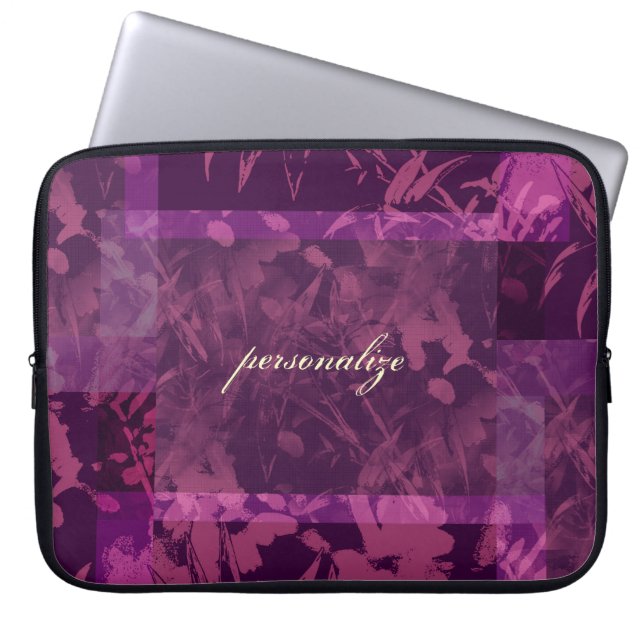 Patchwork Purple Personalized Laptop Sleeve Electr (Front)