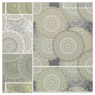 Patchwork quilt ceramic tile circles mandala patch fabric