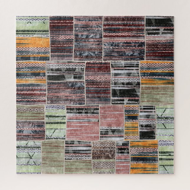 Patchwork Quilt Collage Seamless Print. Jigsaw Puzzle (Vertical)