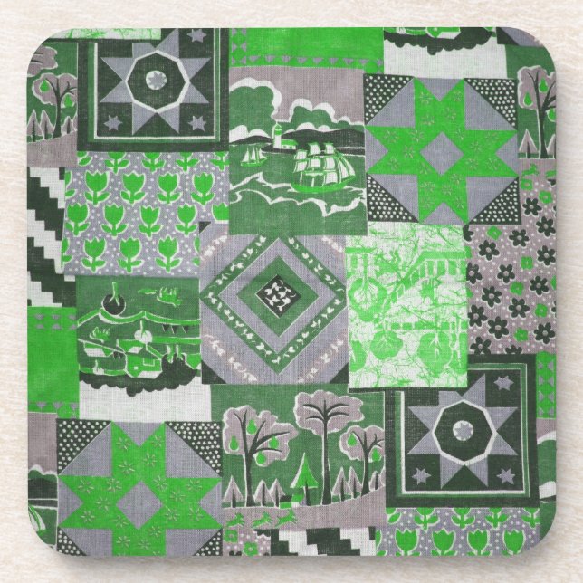 Patchwork Quilt Cork Coaster (Front)
