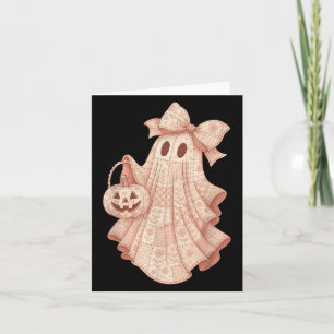 Patchwork Quilt Flower Nk Ghost Coquette Halloween Card