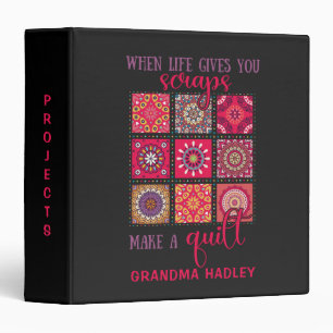 Patchwork Quilt Personalized Project Binder
