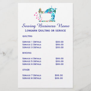 Patchwork Quilt Sewing Machine Business Flyer