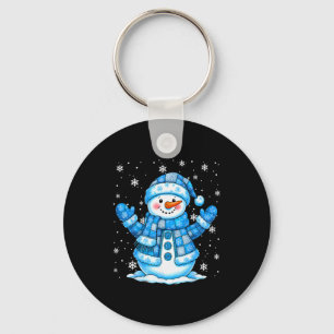 Patchwork Quilt Snowman Quilter Merry Christmas Pa Keychain