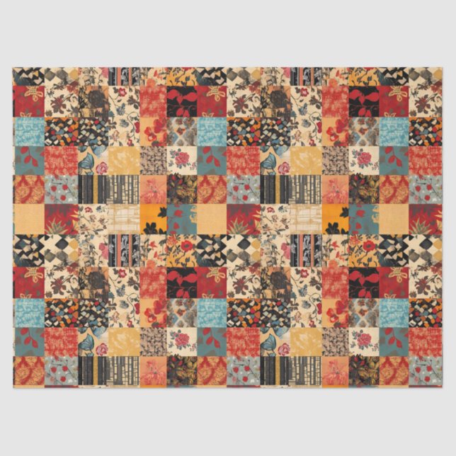 Patchwork Quilt Style Tissue Paper (Front)