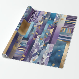 patchwork quilt wrapping paper