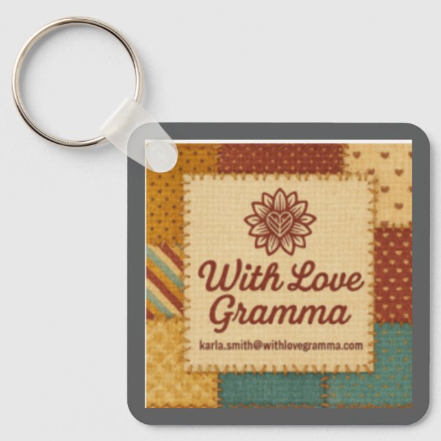Patchwork Quilt Wreath Keychain (Front)