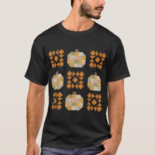 Patchwork Quilter Fall Pumpkin Quilt Block Autumn  T-Shirt