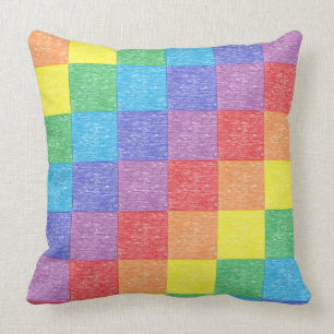 Patchwork Rainbow Pillow