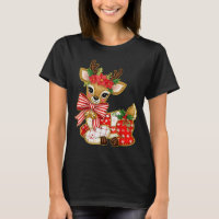 Patchwork Reindeer Preppy Girly Christmas Xmas Hol