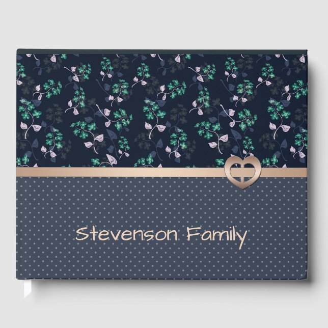 Patchwork, Retro, blau Guest Book (Front)