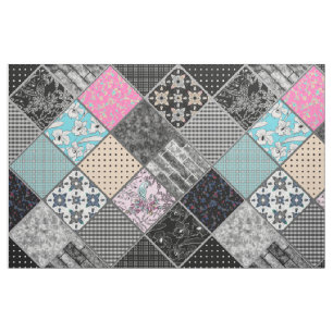 Patchwork retro vintage colours patchwork quilting fabric