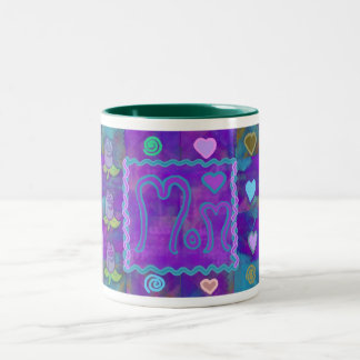 Patchwork Rose Collage Two-Tone Coffee Mug