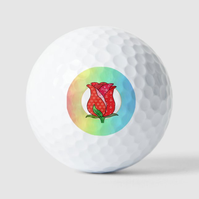 Patchwork Rose Golf Balls (Front)