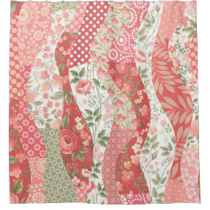 Patchwork roses: seamless pattern design.