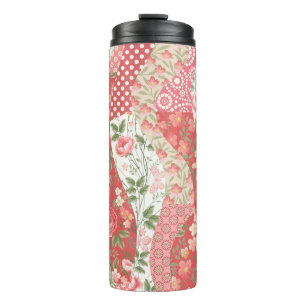 Patchwork roses: seamless pattern design. thermal tumbler