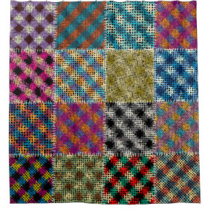 Patchwork Rough Canvas Squares Vintage