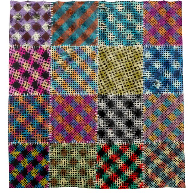 Patchwork Rough Canvas Squares Vintage (Front)