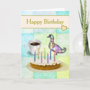 Patchwork rustique et carte d'anniversaire de gâte