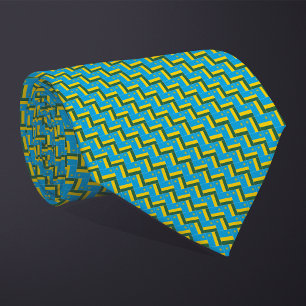 Patchwork Rwanda Flag Pattern Tie