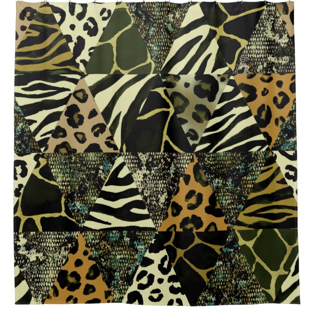 Patchwork Safari: Watercolor Animal Print. (Front)