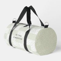 Patchwork Sage Green Floral Vintage Duffle Bag