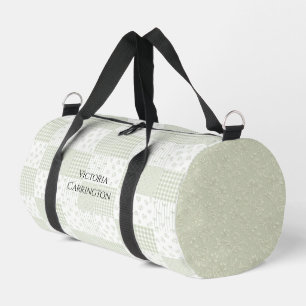 Patchwork Sage Green Floral Vintage Duffle Bag