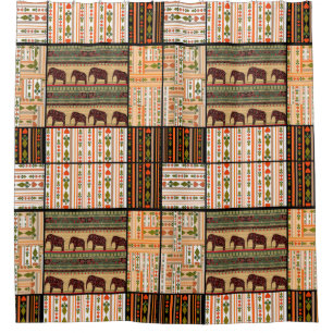 Patchwork seamless african ornamental pattern text
