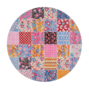 Patchwork seamless, cute fabric pattern. cutting board