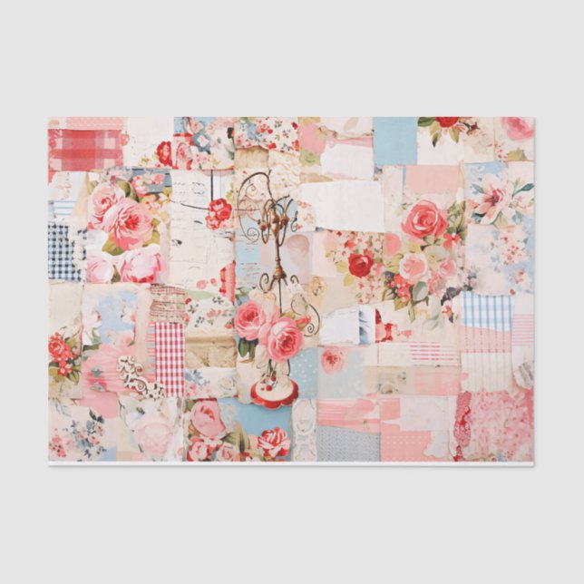 Patchwork Shabby Chic Tissue Paper (Front)