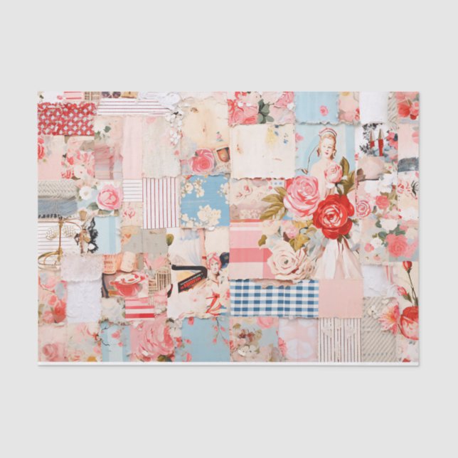 Patchwork Shabby Chic Tissue Paper (Front)