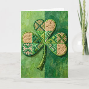 Patchwork Shamrock St. Patrick's Day Holiday Card