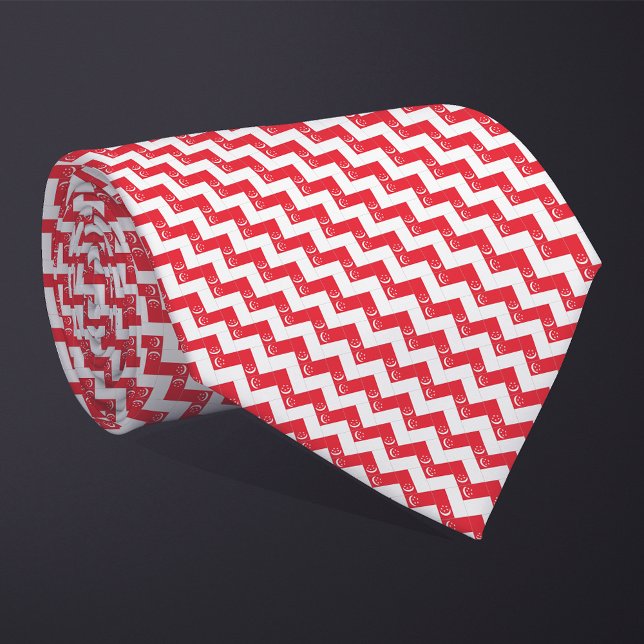 Patchwork Singapore Flag Pattern  Tie (Creator Uploaded)