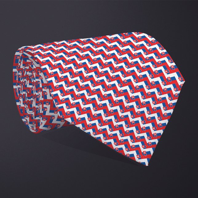 Patchwork Slovakia Flag Pattern  Tie (Creator Uploaded)