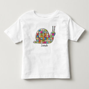 patchwork snail toddler t-shirt