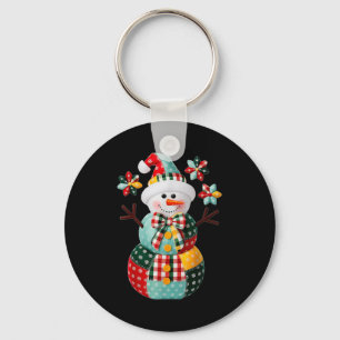 Patchwork Snowman Christmas Preppy Cute Xmas Men W Keychain